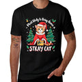 Most Likely To Bring Home A Stray Cat Christmas Santa Hat  Ribbed Collar T-Shirt