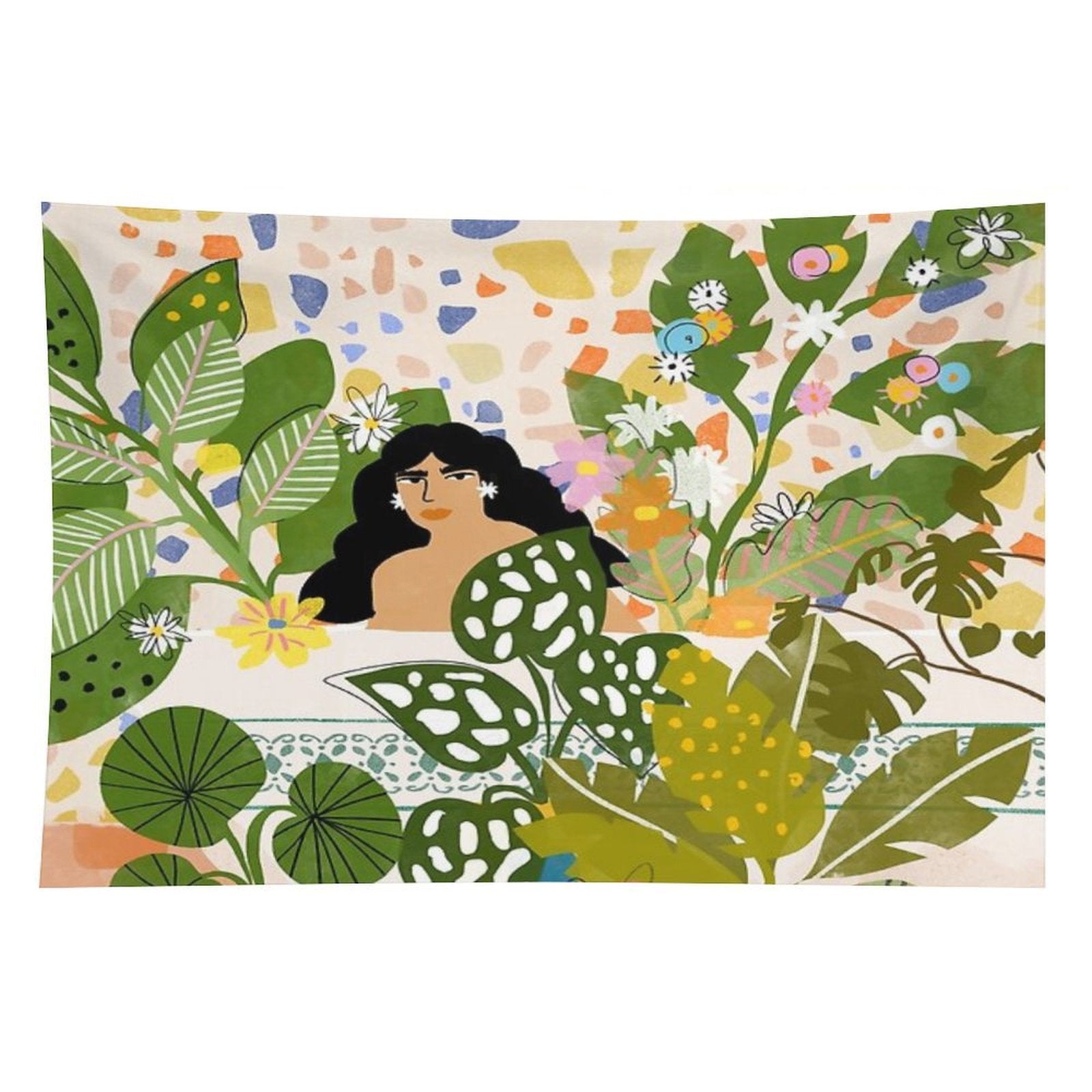 Bathing with Plants Tapestry