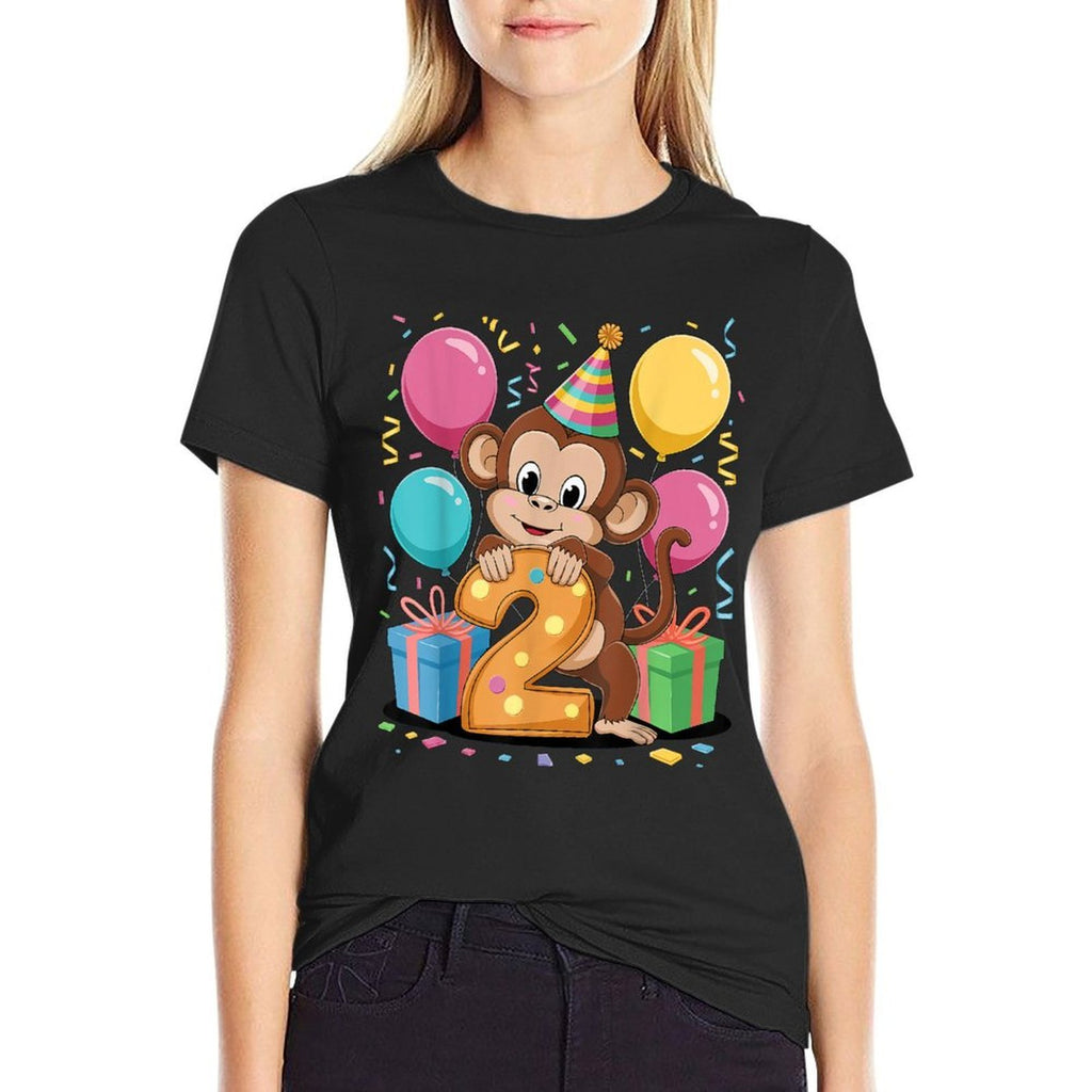 Monkey 2nd Birthday Boy Girl 2 Years Old Second Two Monkey  Eco-friendly Material T-Shirt