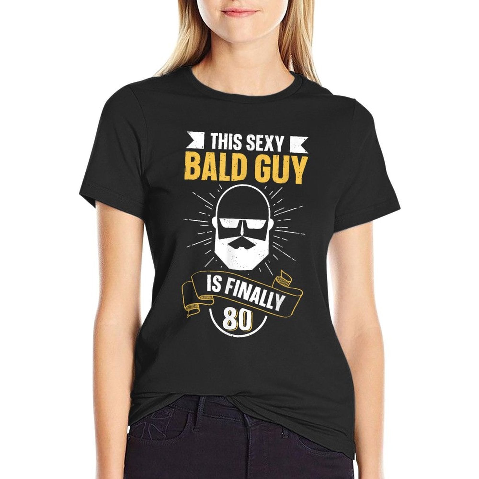 This Sexy Bald Guy Is Finally 80 - Being Bald 80th Birthday  Soft T-Shirt