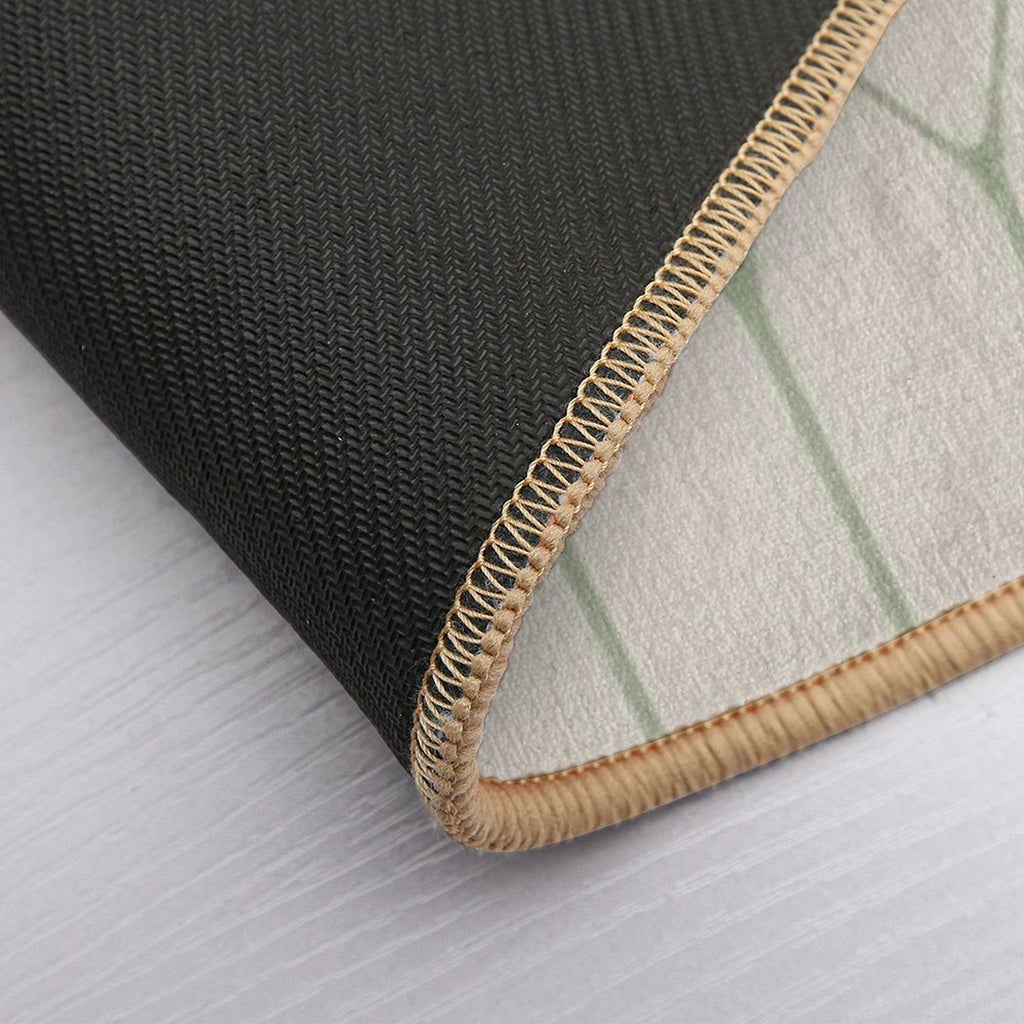 Long Honeycomb Minimalist Geometric Pattern in Beige And Sage Durable Bath Mat