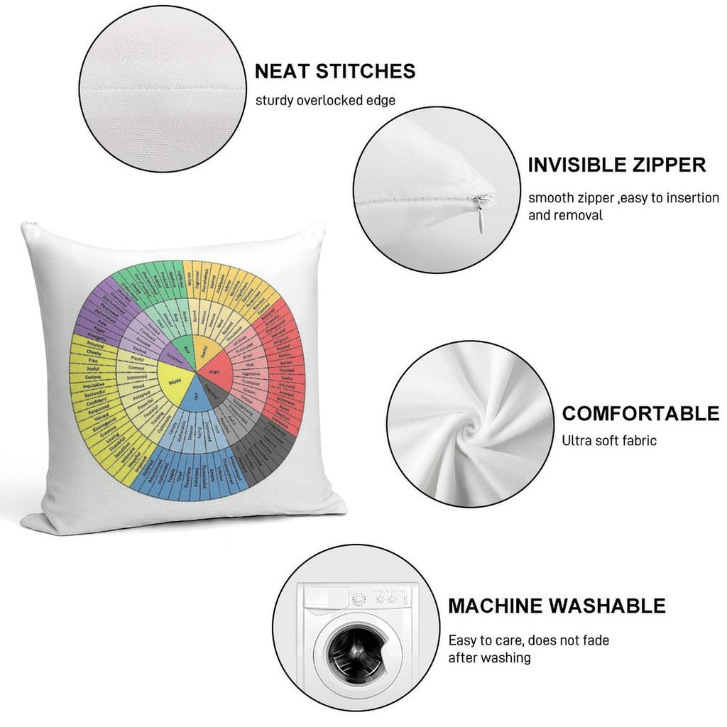 Wheels of Emotion Soft Shrink-Resistant Throw Pillow