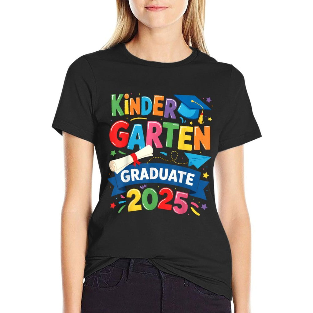Kindergarten Graduation 2025 Graduate Kids Boys Girls Grad  High-quality Stitching T-Shirt