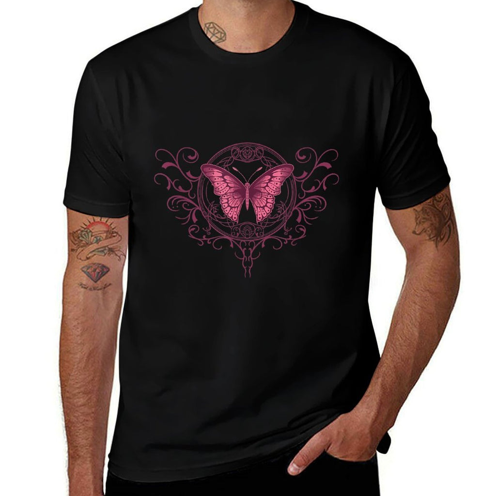 Fairycore Dark Grunge Tattoo Butterfly Y2K Aesthetic  Oversized Silhouette T-Shirt