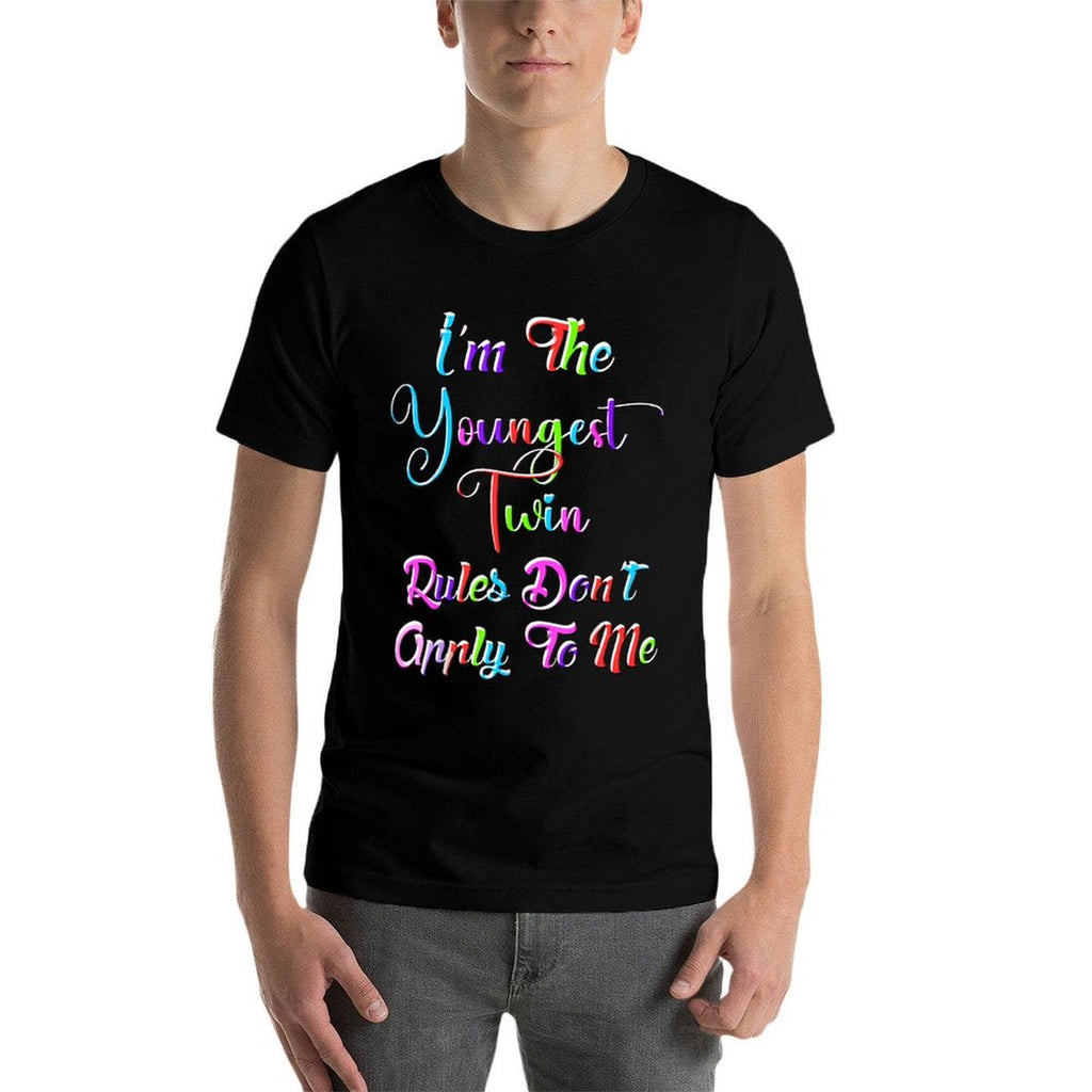Youngest Twin Birthday Sibling Funny Twins Matching  Soft T-Shirt