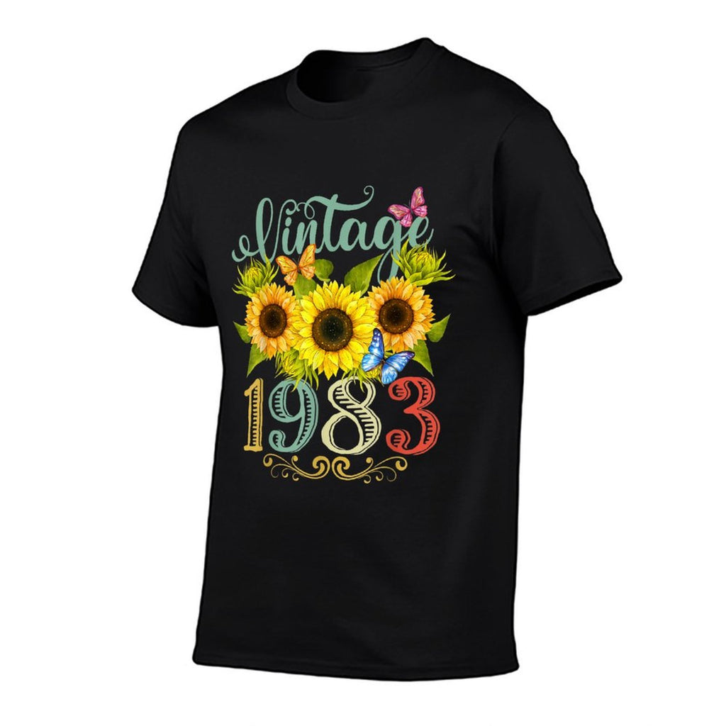 Sunflower Floral Butterfly Vintage 1983 Funny 40th Birthday  Versatile T-Shirt