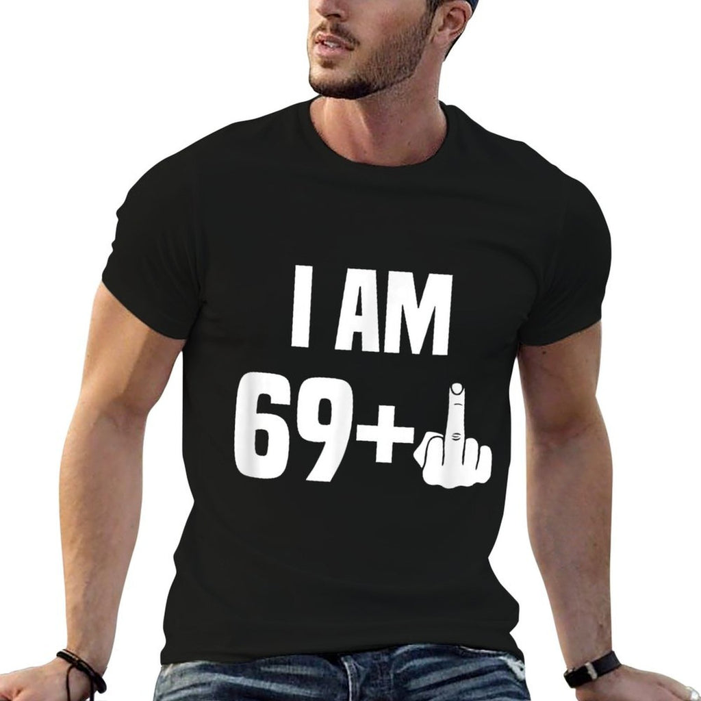 70 Birthday Funny 69+1 Saying Gift for 70th Birthday  Heathered Texture T-Shirt