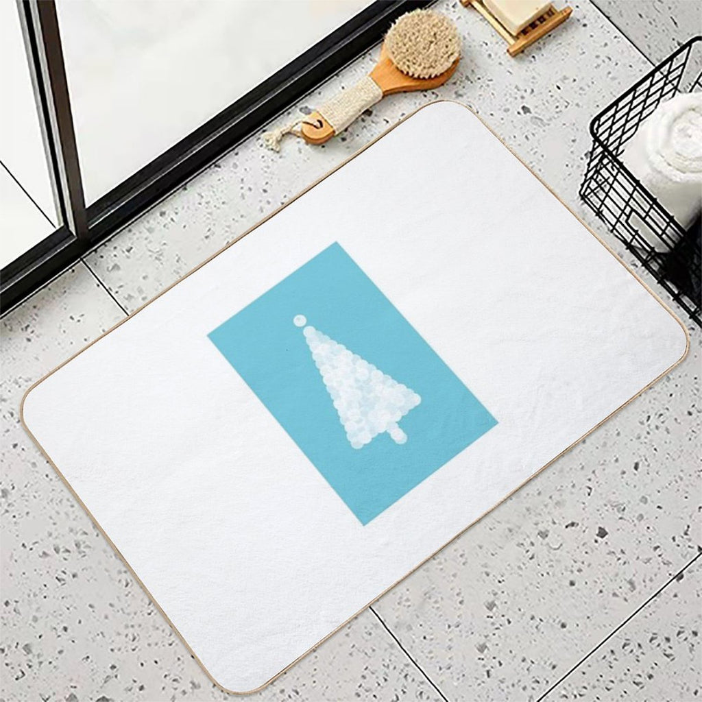 Circles of Fun -  White Christmas Tree  Odorless Bath Mat