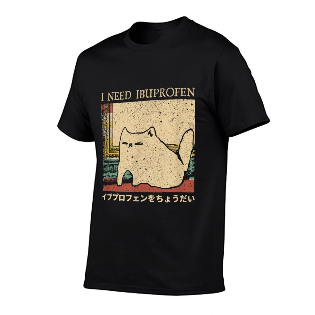 I Need Ibuprofen Funny Cat Meme Japanese Men Women  Moisture-wicking T-Shirt