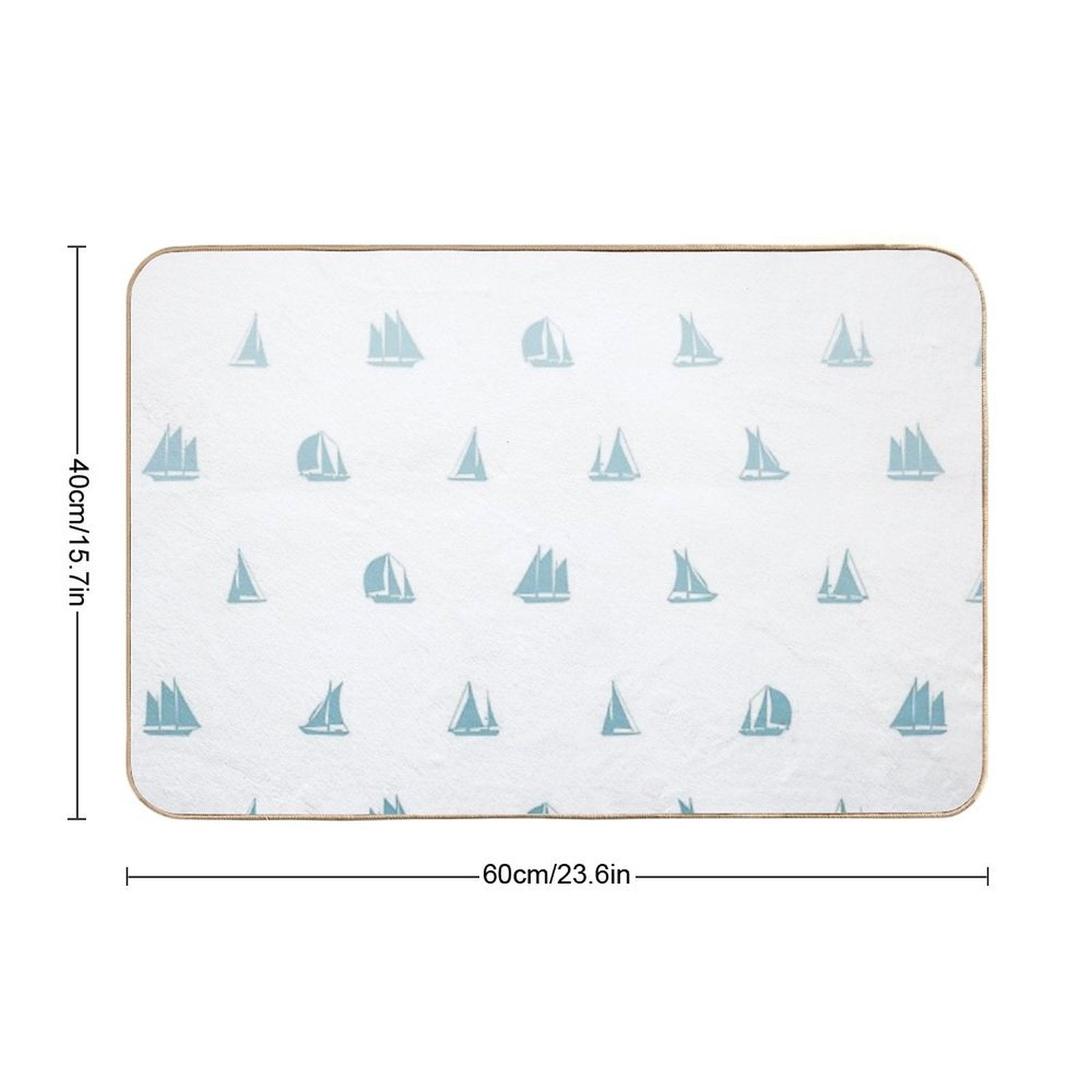 Sail Boats Drifting Away Print  Non-Slip Bath Mat