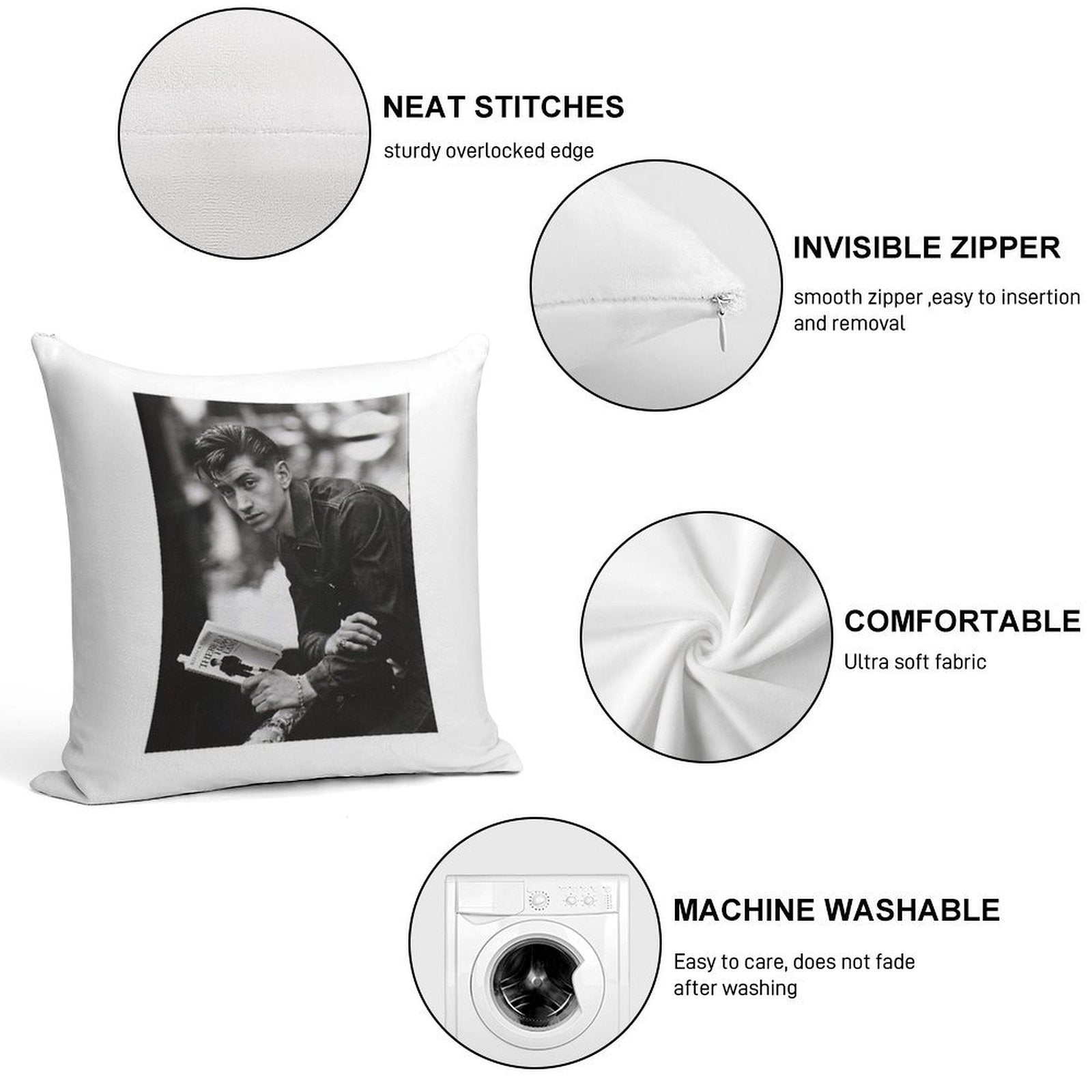 Alex Turner Soft Skin-Friendly Throw Pillow