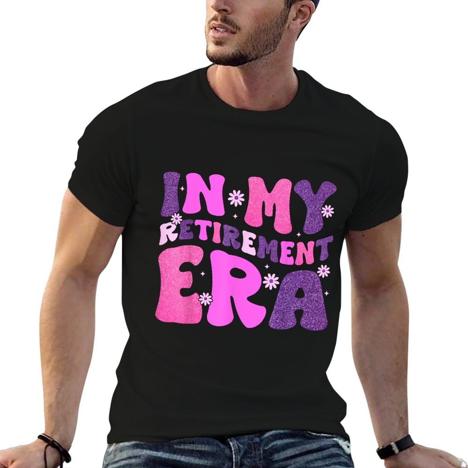 In My Retirement Era Retro Groovy Teacher Retired 2024 Women  Summer-ready Fabric T-Shirt
