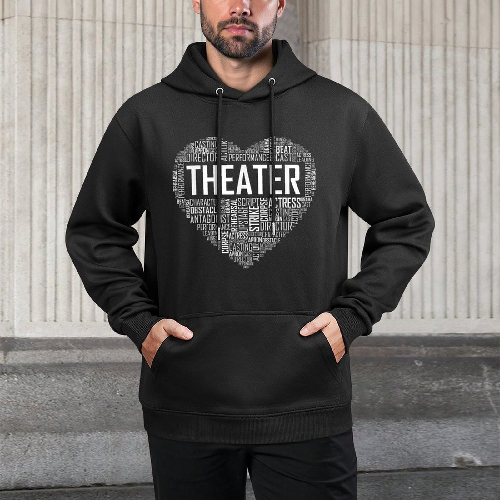 Theater Life Heart Love Drama Actor Actress Gift Shape Retention Hoodie