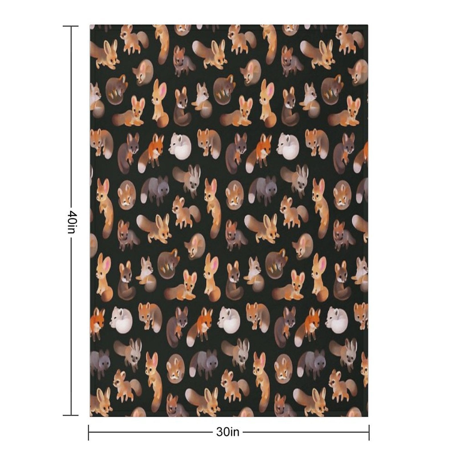 Foxes - Dark Velvety-soft Throw Blanket