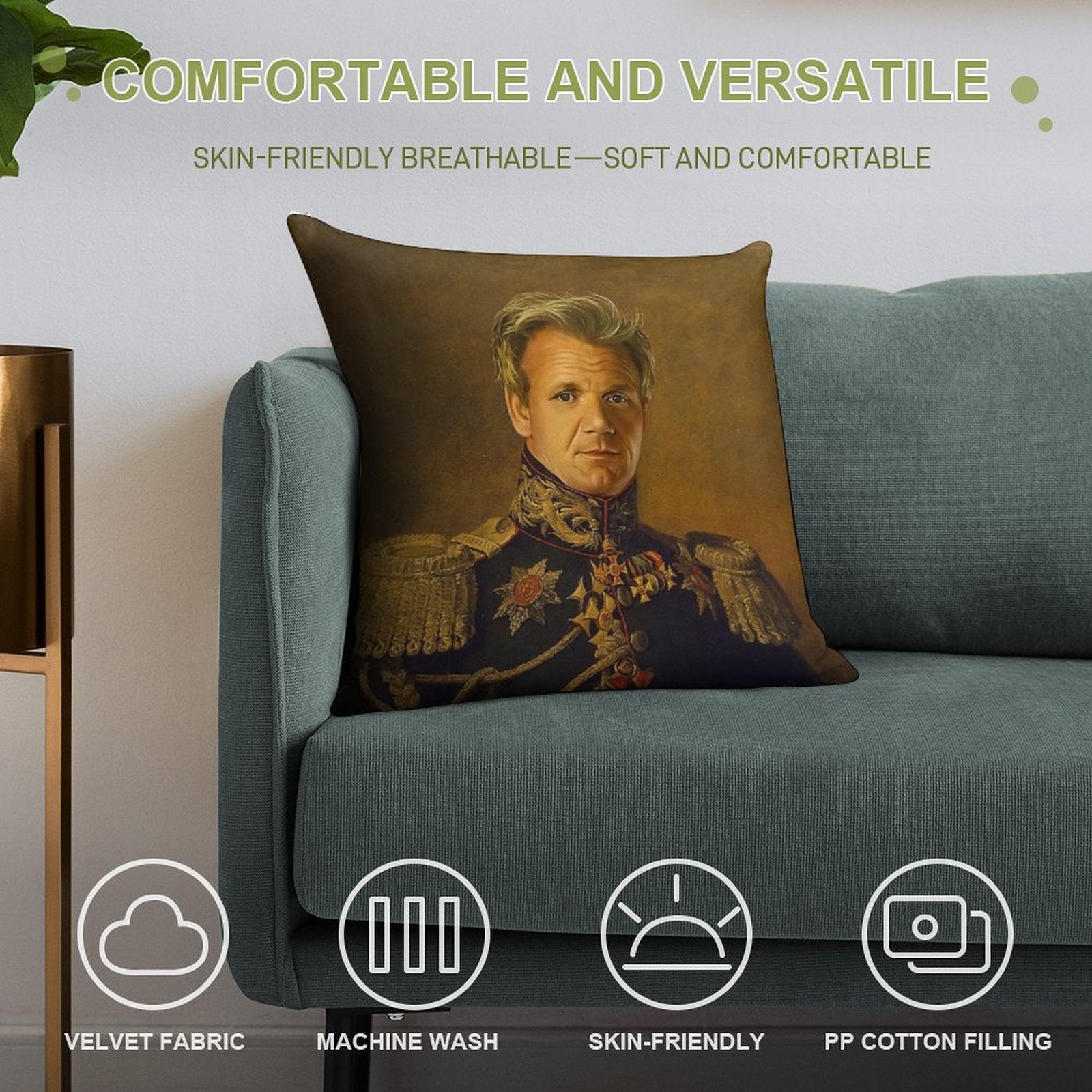 Gordon Ramsay - Replaceface Soft High-Density Material Throw Pillow