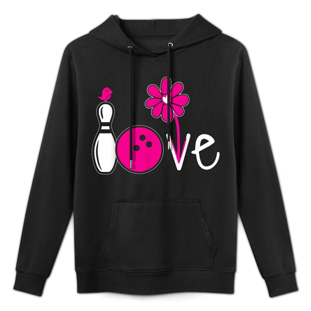 Women Bowling-Shirt Girls Love Team Bowling Vintage Pilling-Resistant Hoodie
