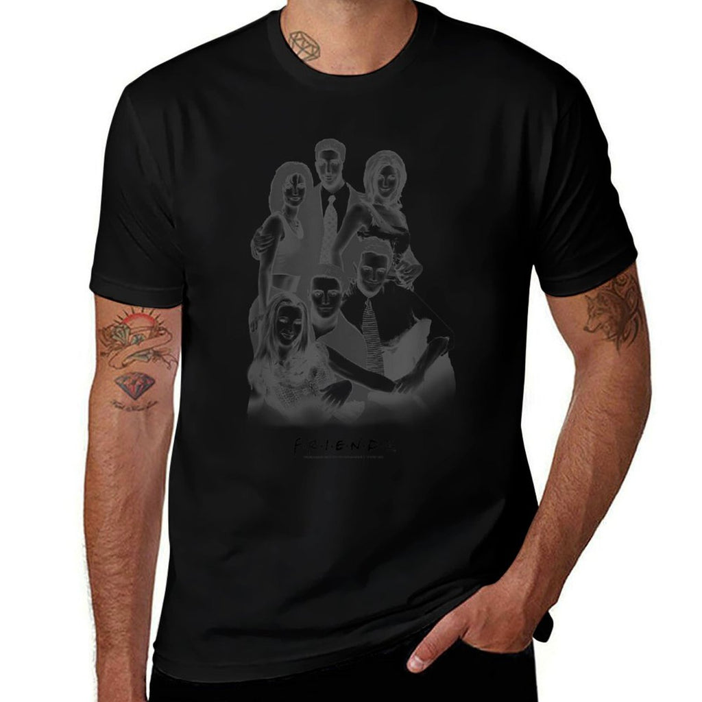 Friends Cast Group Shot Black And White Photo TV Show  Versatile T-Shirt
