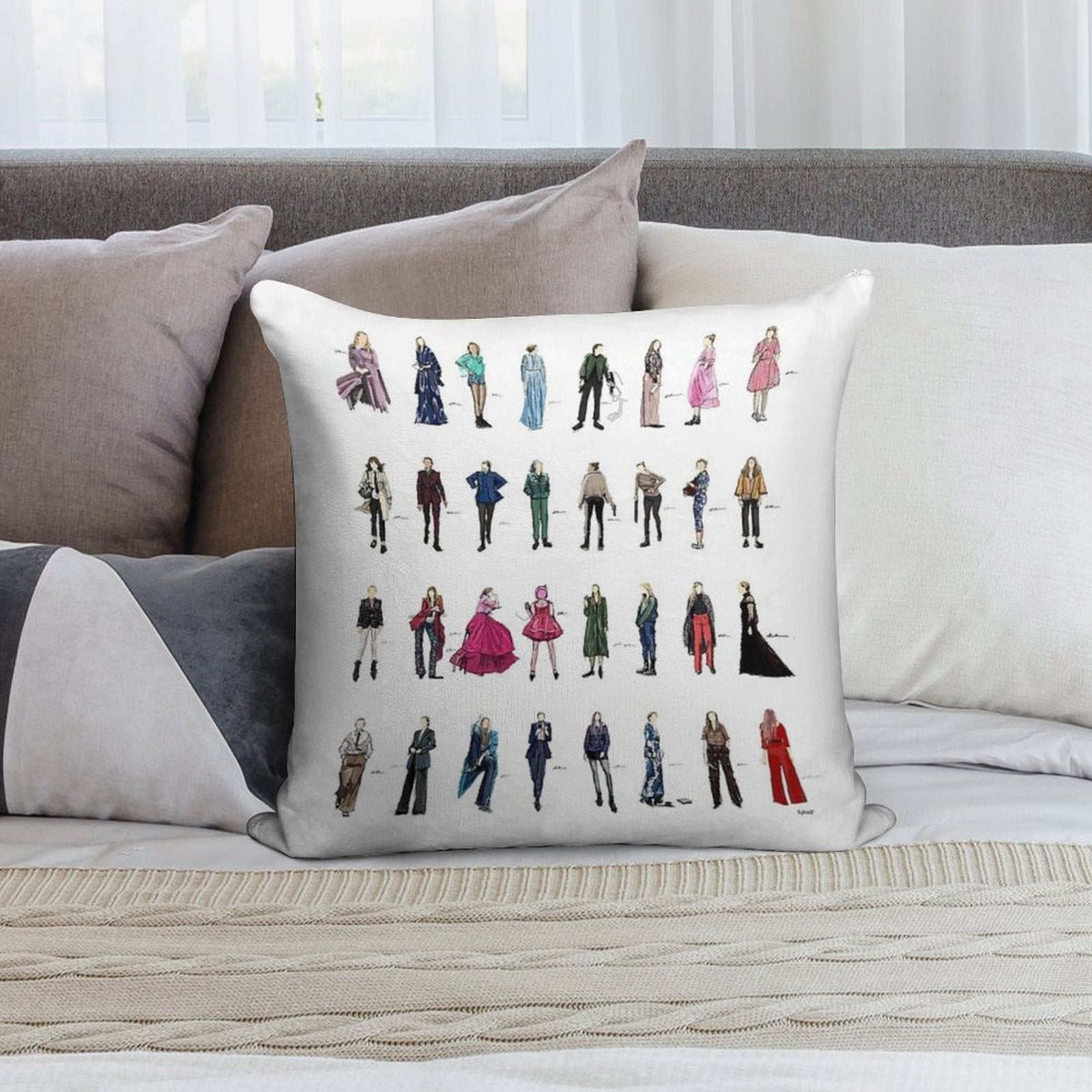 Killing Eve Villanelle Fashion Looks Version3.1 Soft Shrink-Resistant Throw Pillow