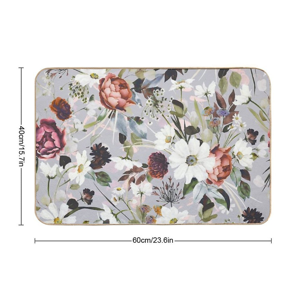Wild Colorful Garden Bloom  Long-Lasting Bath Mat