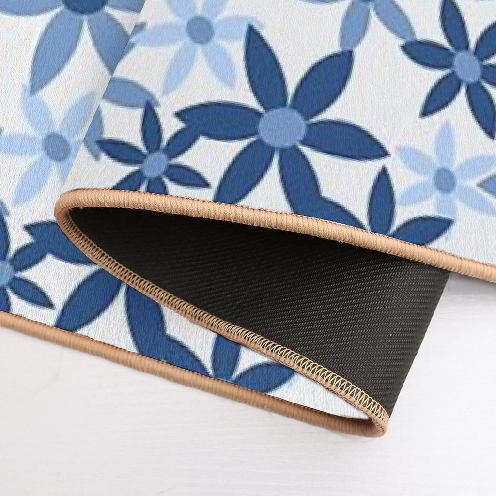 Star Flowers - Blue  Odorless Bath Mat
