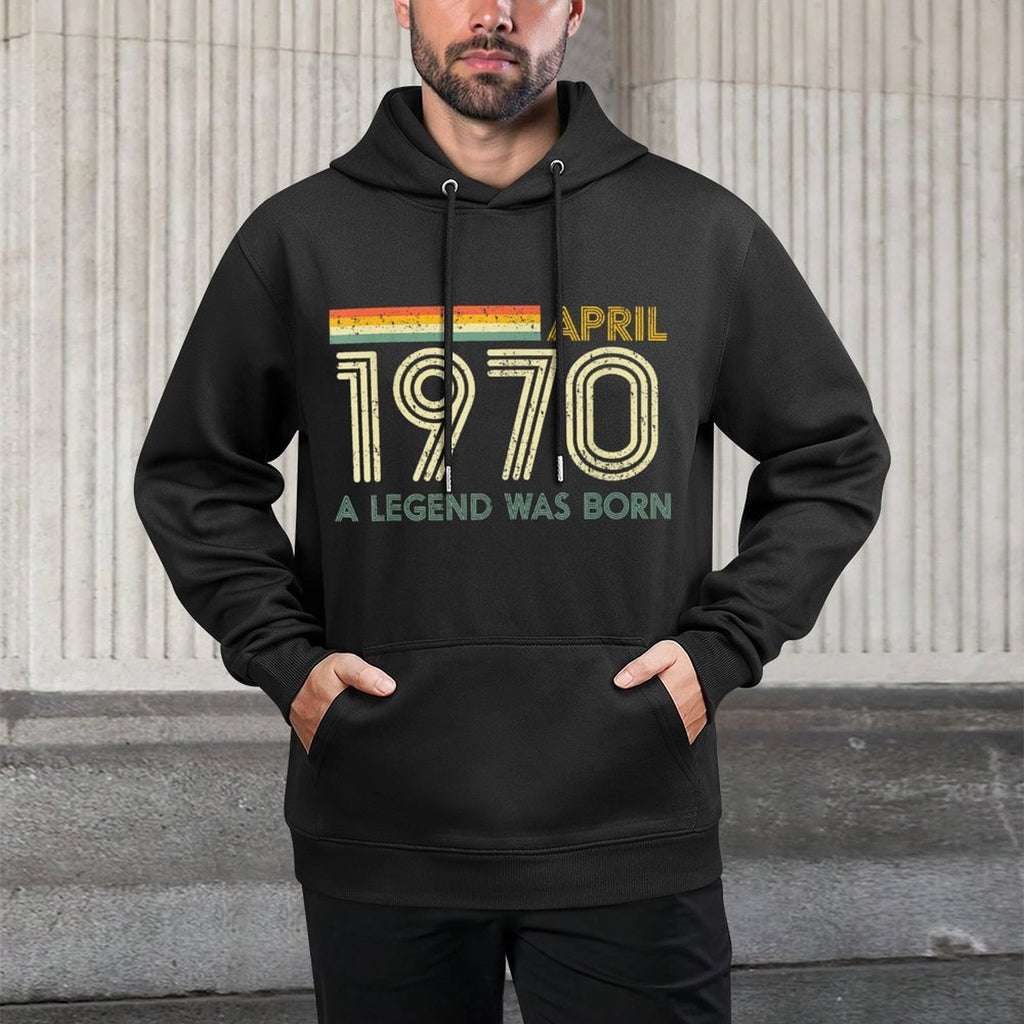 50th Birthdays April 1970 Fifty Years Old Men Gift Breathable Fabric Hoodie