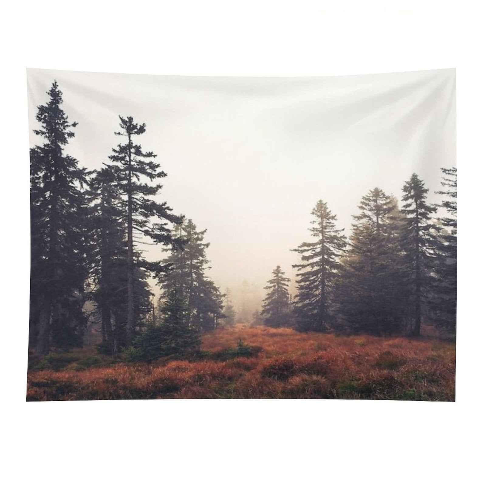 You Are Here  Wild Romantic Misty Fairytale Wilderness Forest With Cascadia Trees Covered In Magic Foggy Sunlight Tapestry