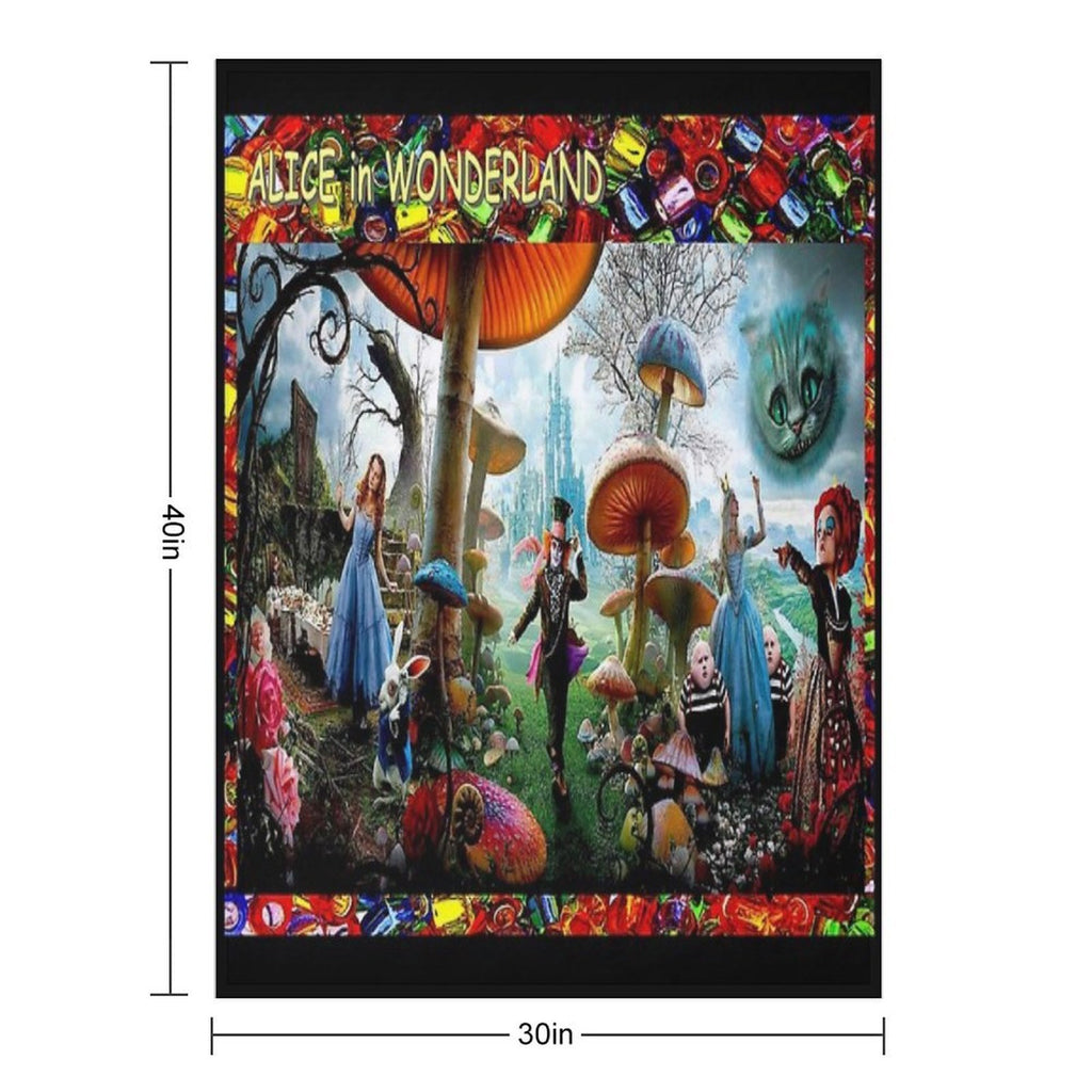 ALICE IN WONDERLAND  Modern Advertising Print Gift-ready Throw Blanket