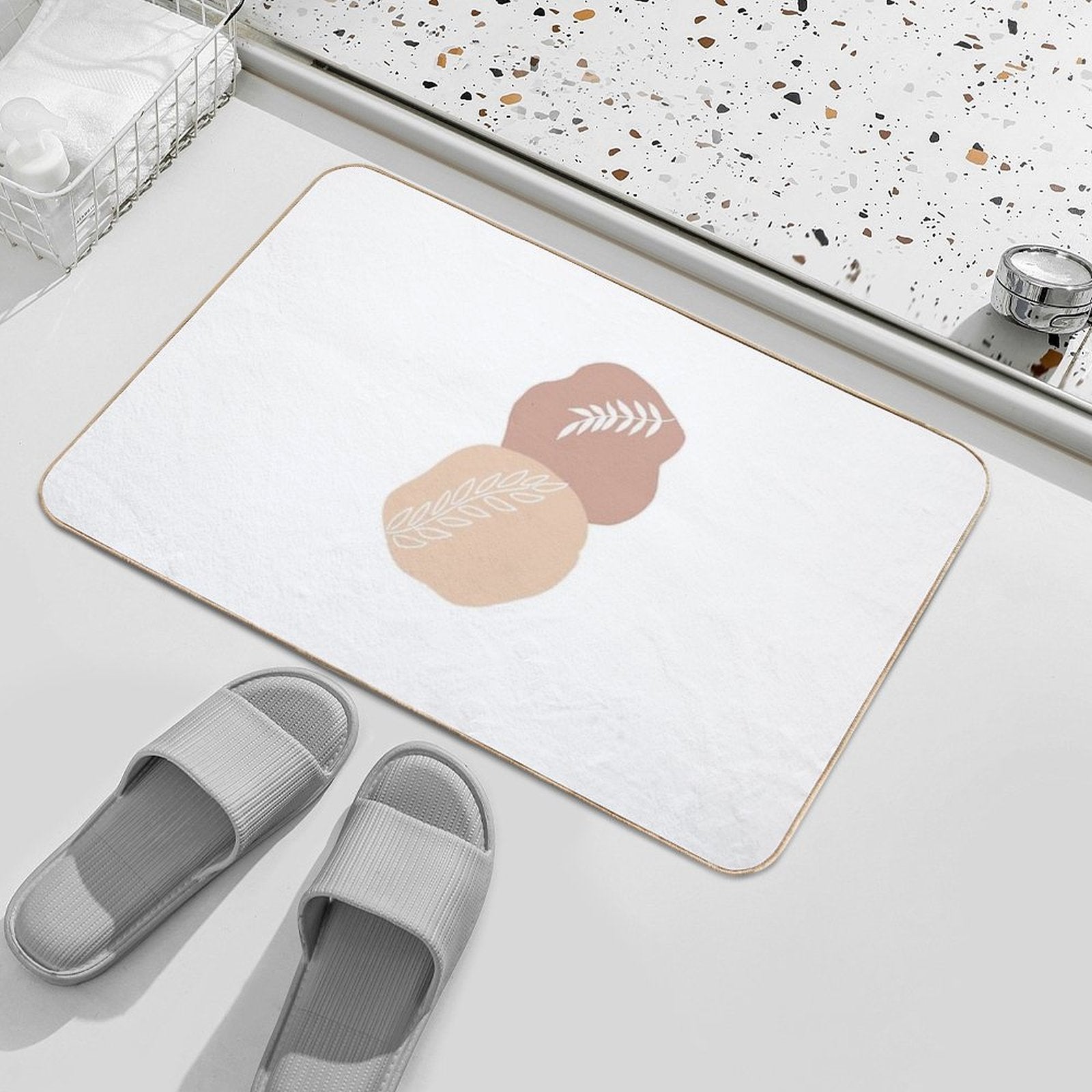 Brown Abstract Art  Multi-Purpose Bath Mat