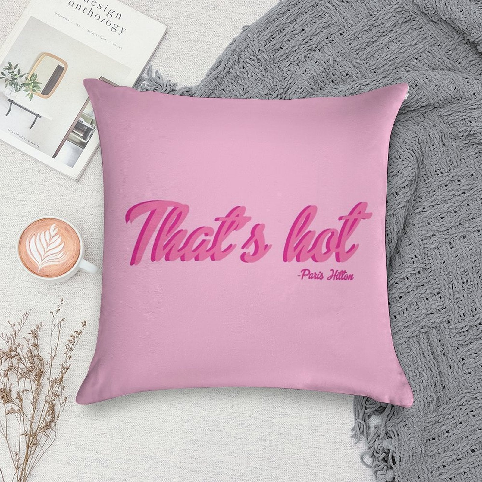 That's Hot Paris Hilton Text Print Soft Home Decor Throw Pillow
