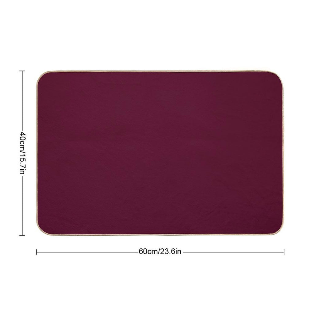 Burgundy Solid.  Long-Lasting Bath Mat