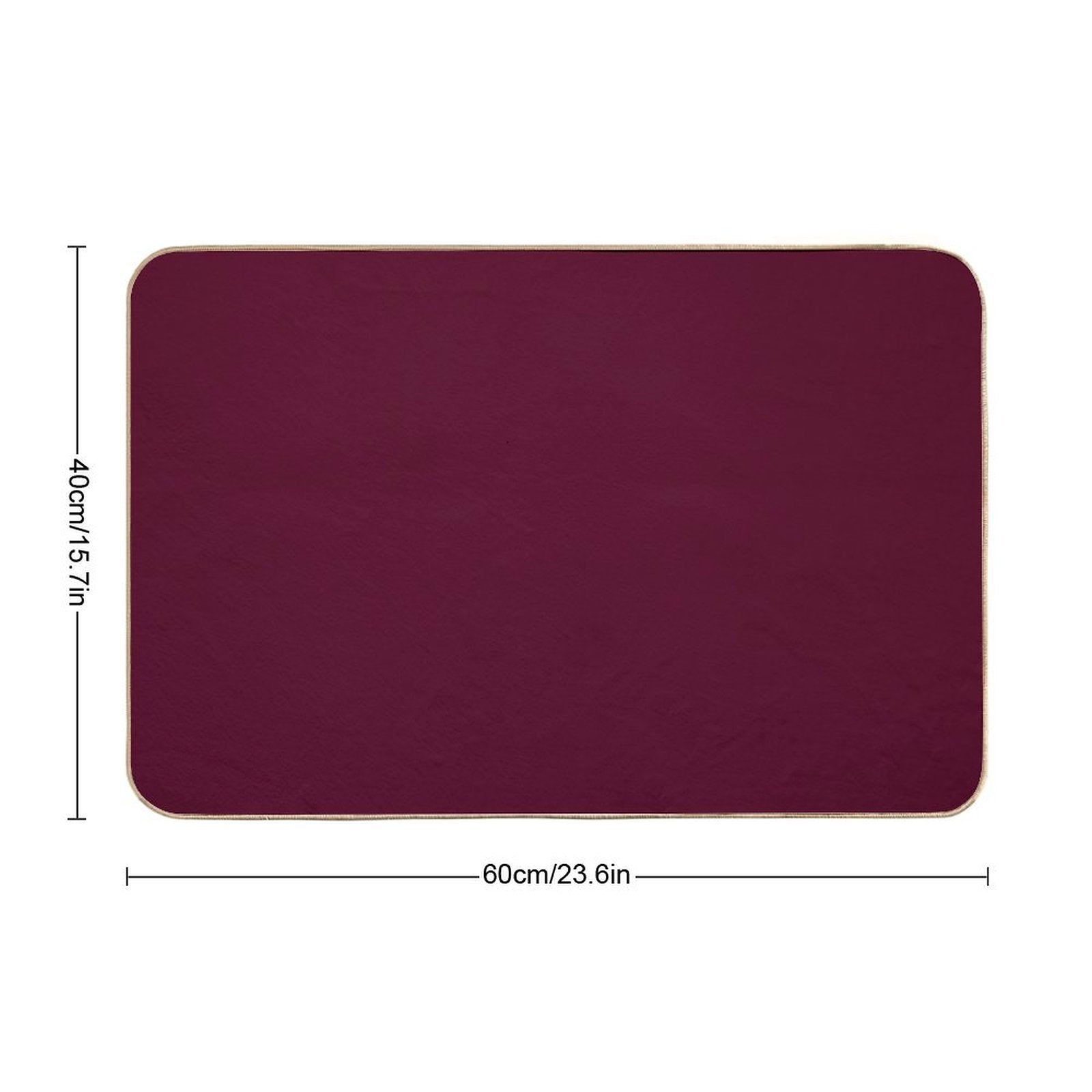 Burgundy Solid.  Long-Lasting Bath Mat