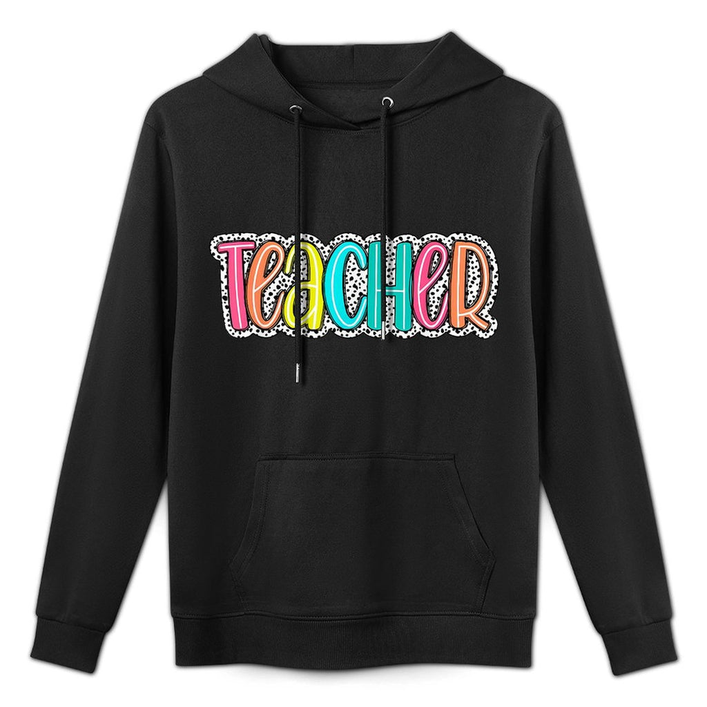 Teacher Dalmatian Dots Back To School Teacher Appreciation Men Women Girls Kids Colorfast Hoodie