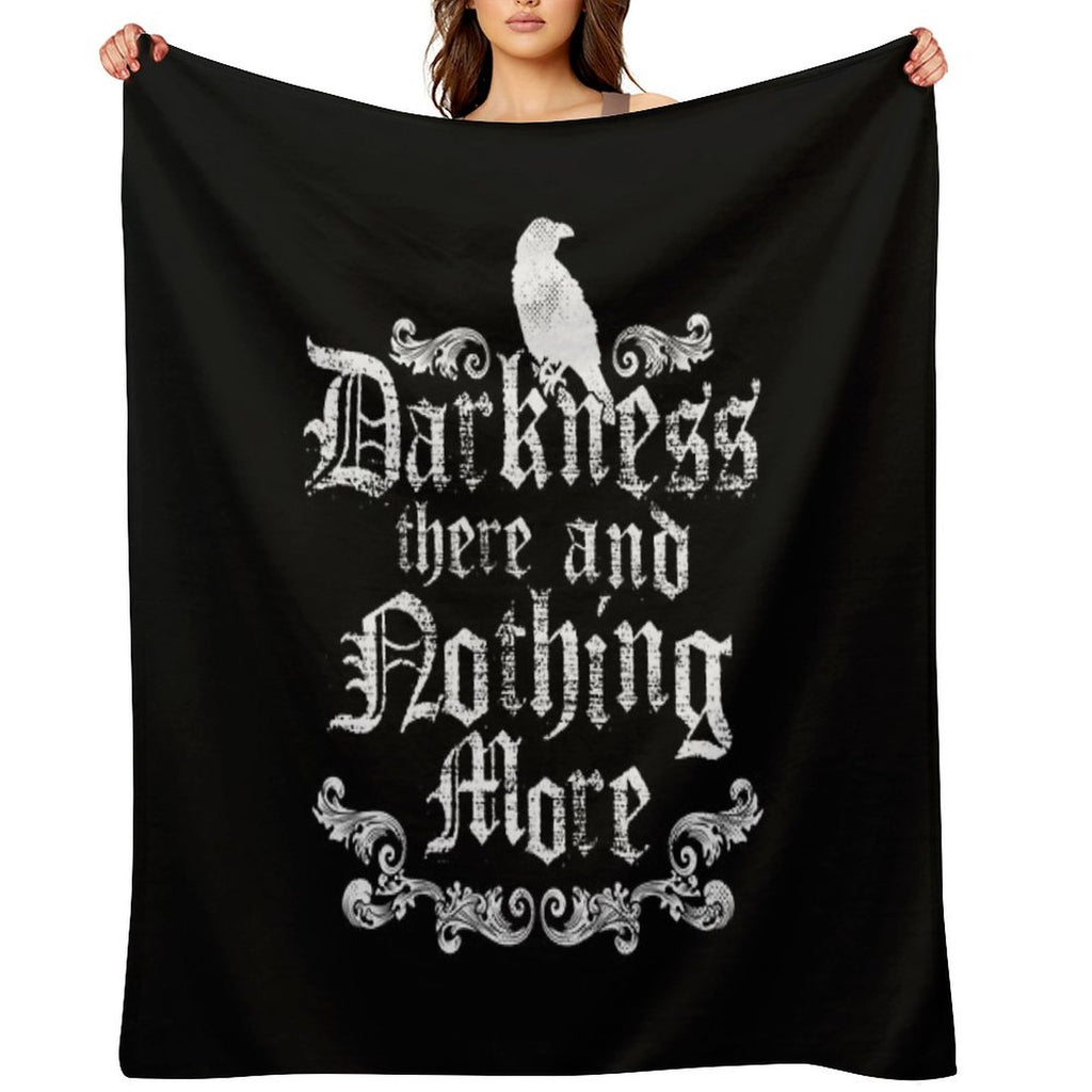 Raven Darkness  - Gothic Horror Poetry Quote - Vintage Distressed - Poe Travel-friendly Throw Blanket