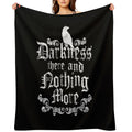 Raven Darkness  - Gothic Horror Poetry Quote - Vintage Distressed - Poe Travel-friendly Throw Blanket