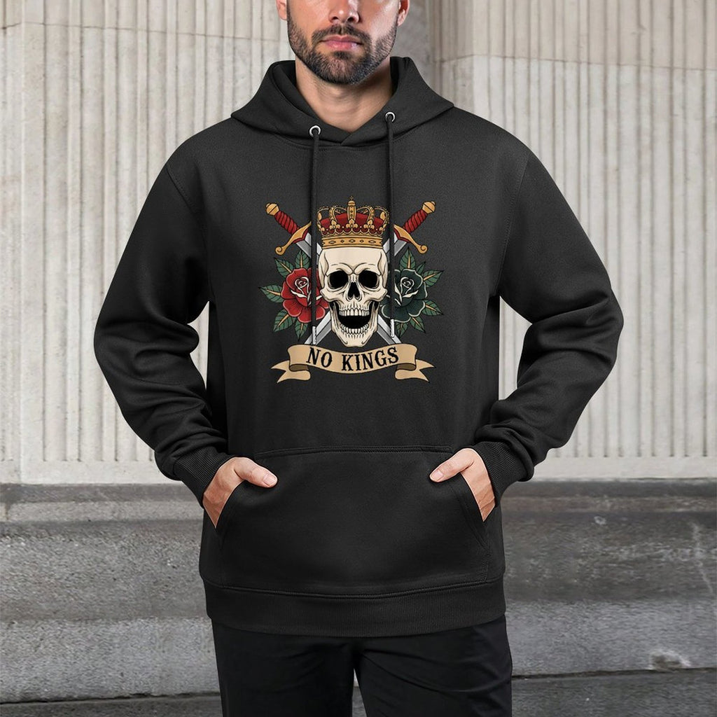 No Kings Tattoo Design No King In America Shape Retention Hoodie