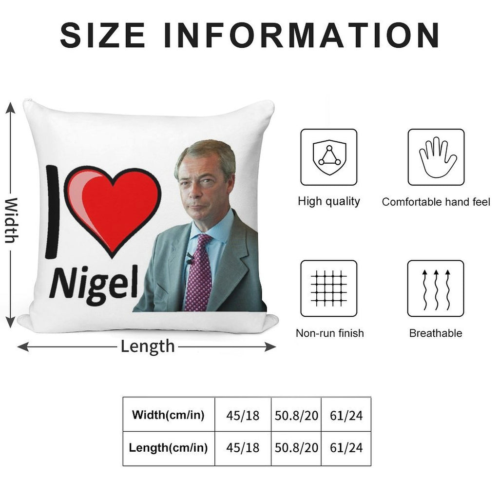 Fantastic I Love Nigel Farage Design Soft Luxury Feel Throw Pillow
