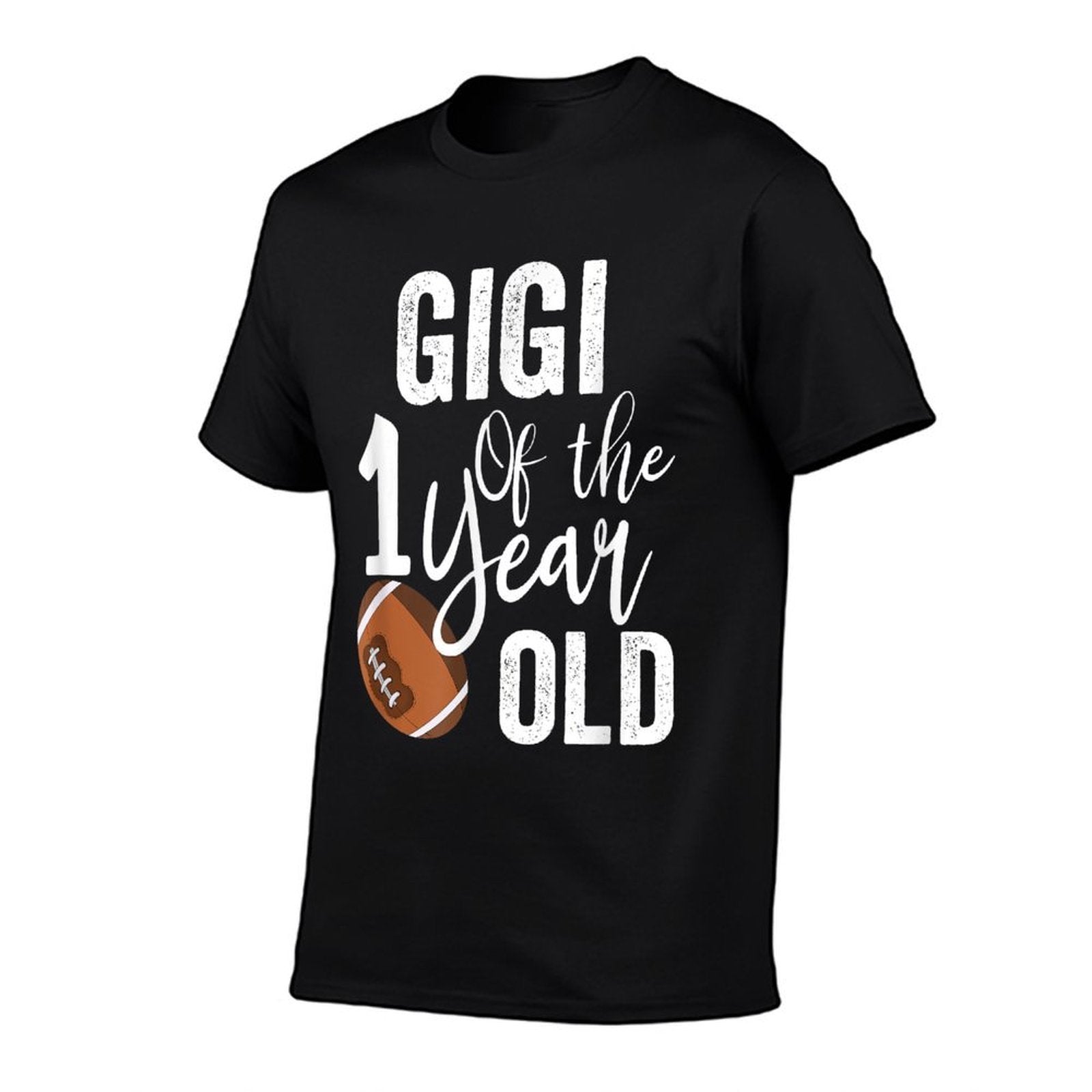 Gigi Of The 1 Year Old Football 1st Year Down Birthday  Trendy Pattern T-Shirt