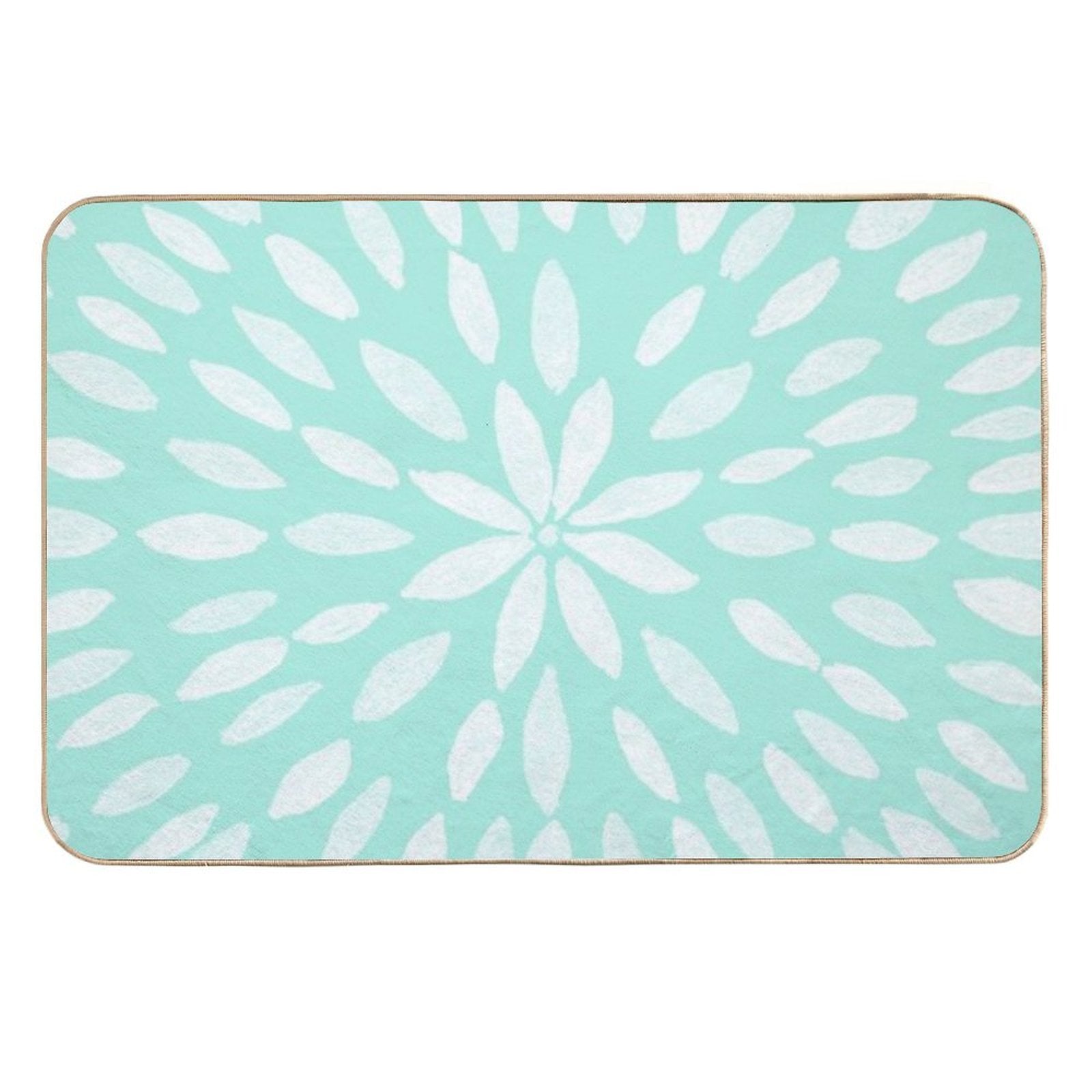 Mandala Flower #9 #mint #drawing #decor #art  Anti-Trip Bath Mat
