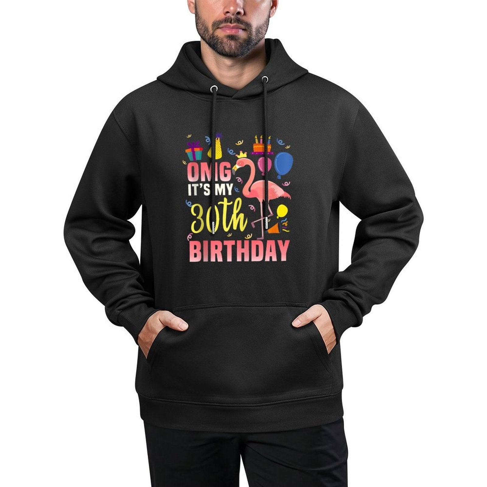 30 Year Old Women Men Gift Flamingo It's My 30th Birthday Unisex Design Hoodie