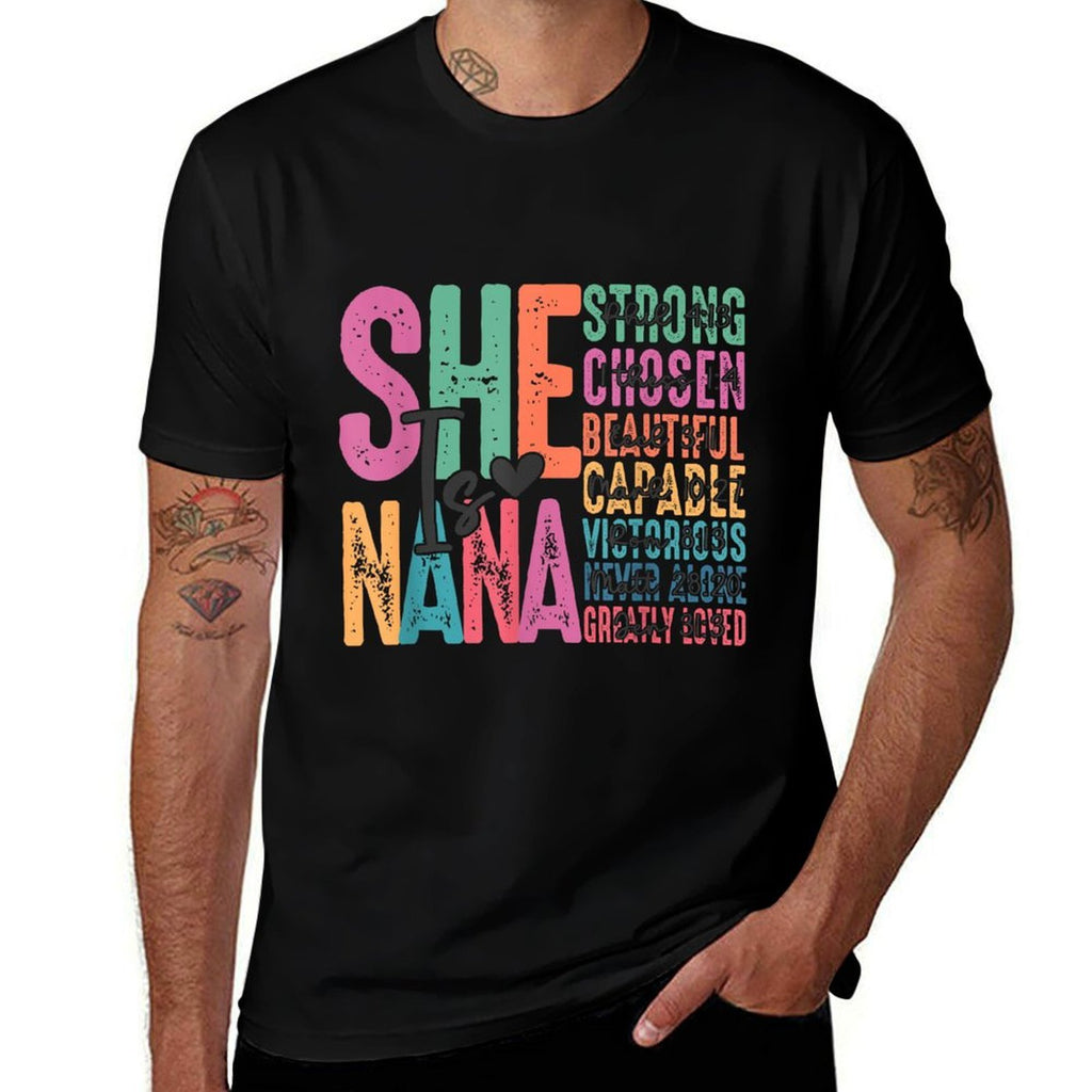 She Is Nana Christian Mothers Day Jesus Nana Religious Women  Trendy Pattern T-Shirt