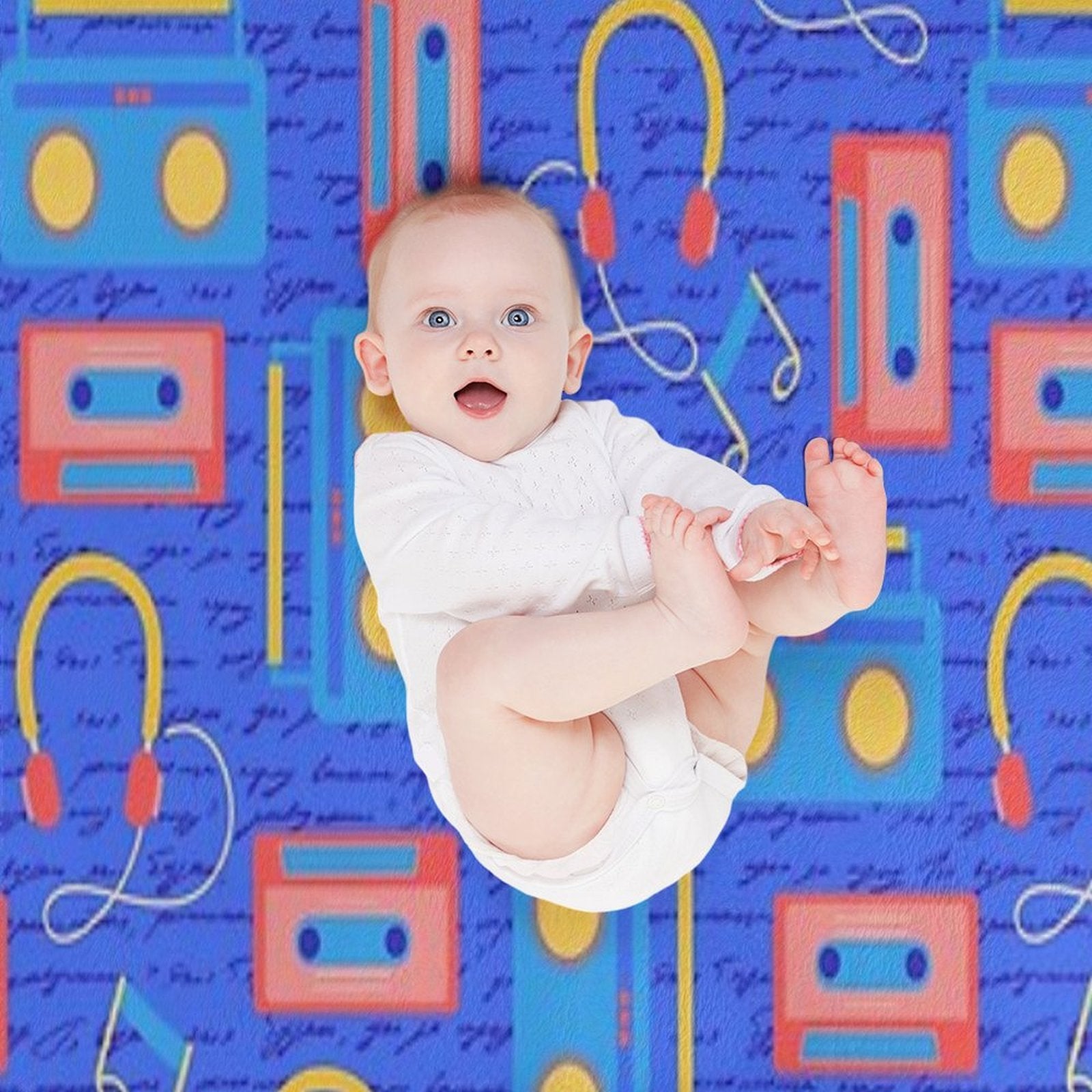 Cool Retro Music Travel-friendly Throw Blanket