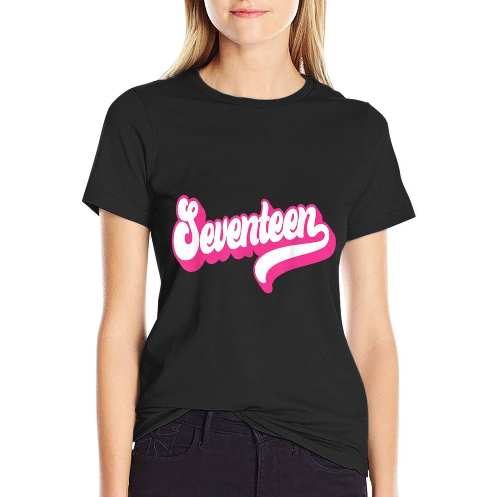 Seventeen 17 Years Old Pink For Girls For Her 17th Birthday  Vintage-inspired T-Shirt