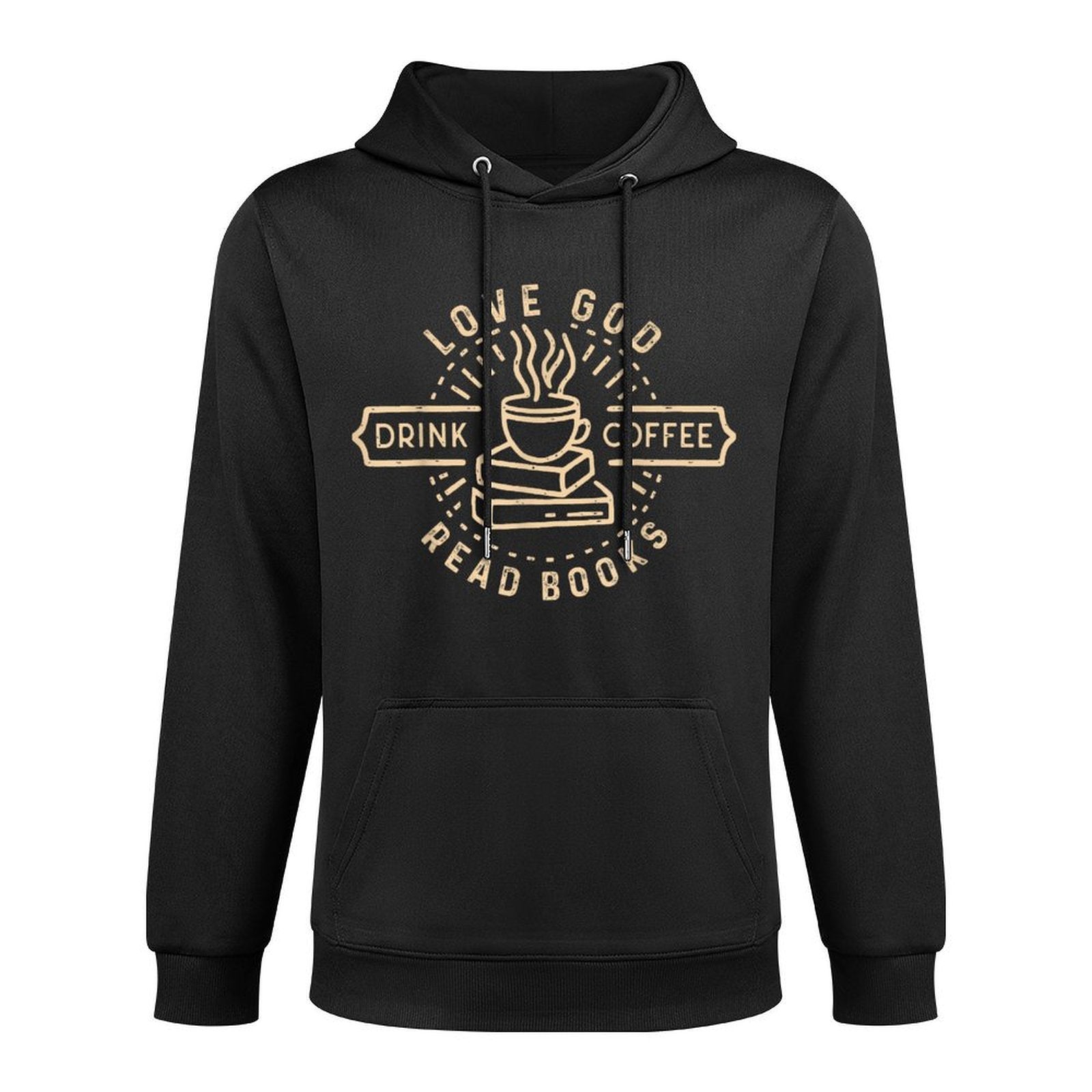 Love God Drink Coffee Read Books Lovers Vintage Christian Adjustable Hood Hoodie