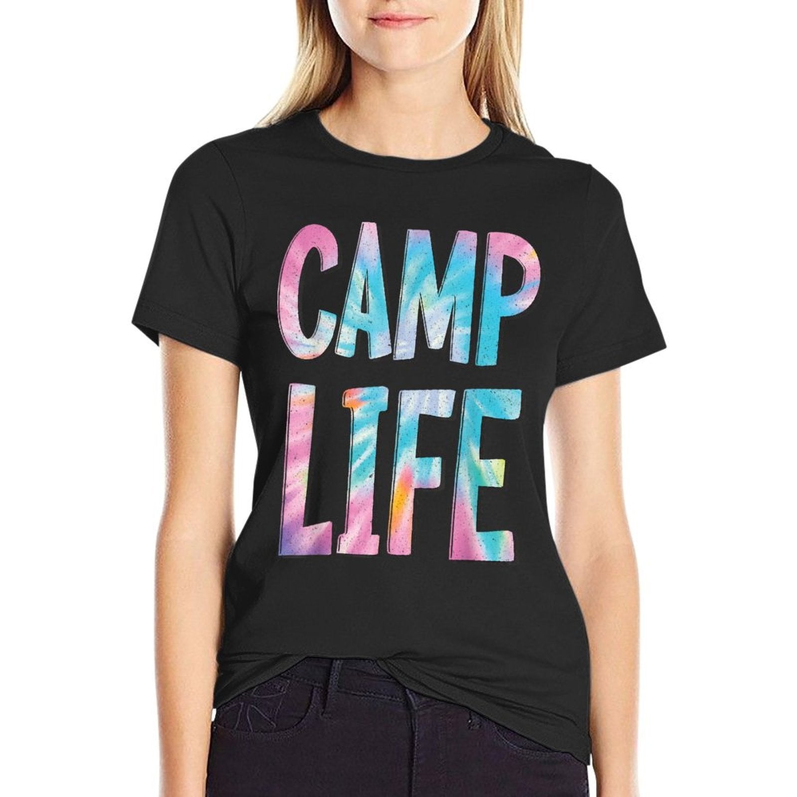 Camp Life Tie-Die Summer Top for Girls Summer Camp  Vintage-inspired T-Shirt