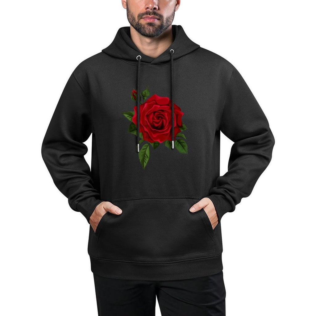 Single Red Roses Flower of Cute Red Roses Flower Gardening Pilling-Resistant Hoodie