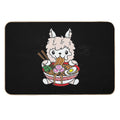 Llama Eating Ramen Cute Kawaii Noodles  Non-Slip Bath Mat