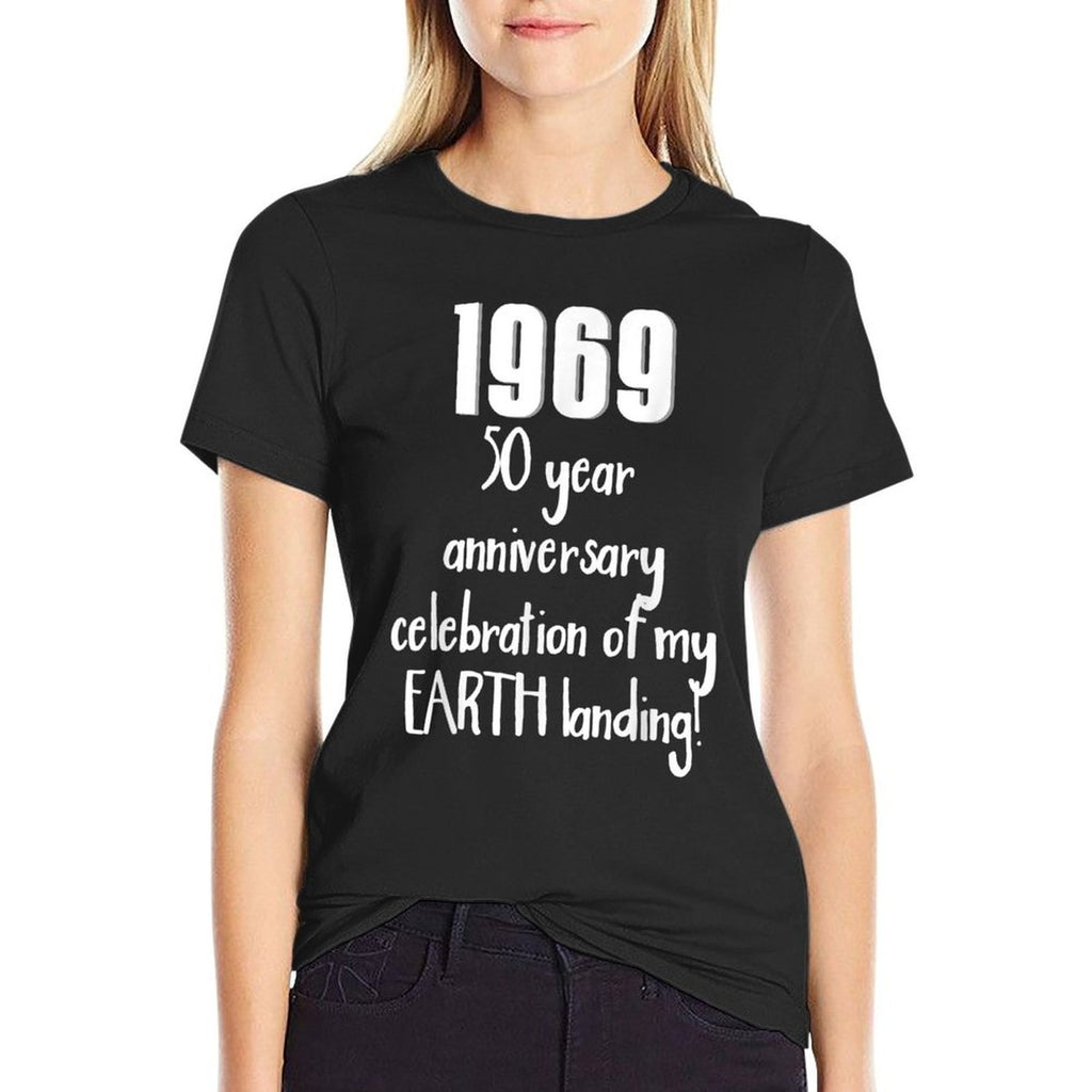 Funny 1969 Moon Landing 50th Birthday Novelty Joke  Trendy Pattern T-Shirt