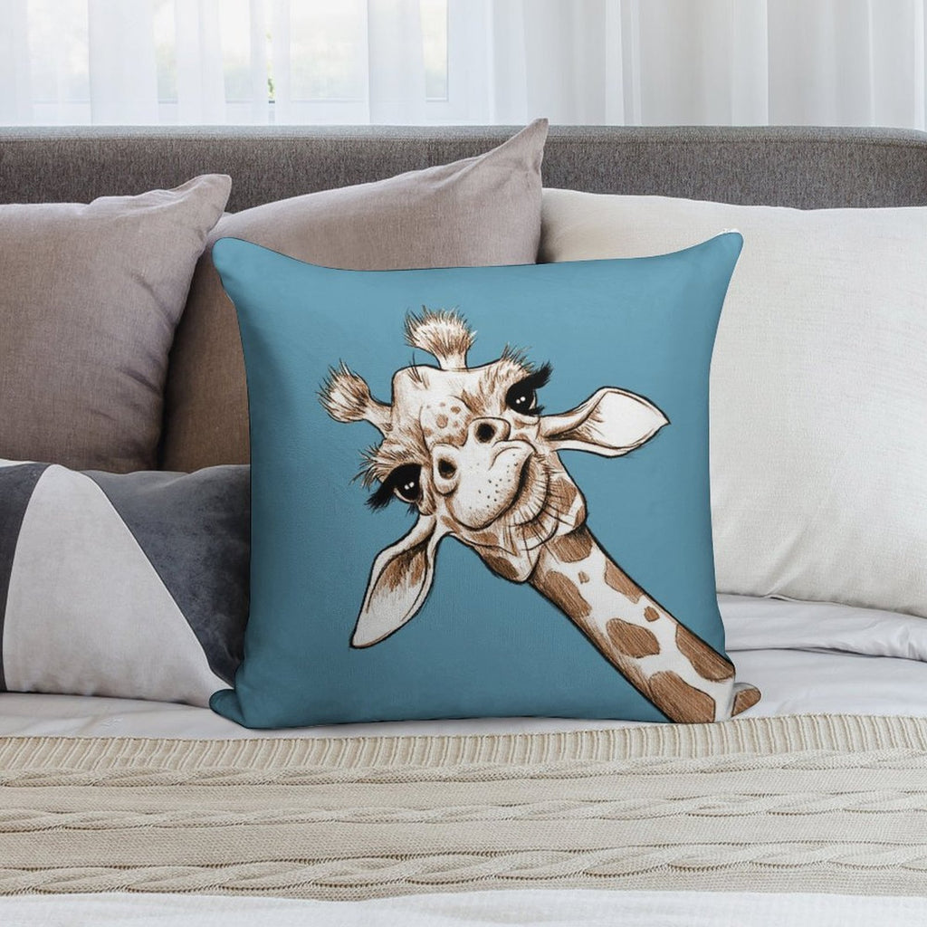 Sketch Giraffe Art Soft Decorative Cover Throw Pillow