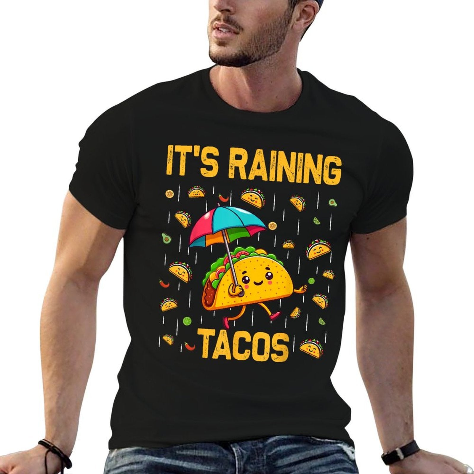 Its Raining Tacos Funny Taco Lovers Kids Girls Boys  Adult  Easy-care T-Shirt