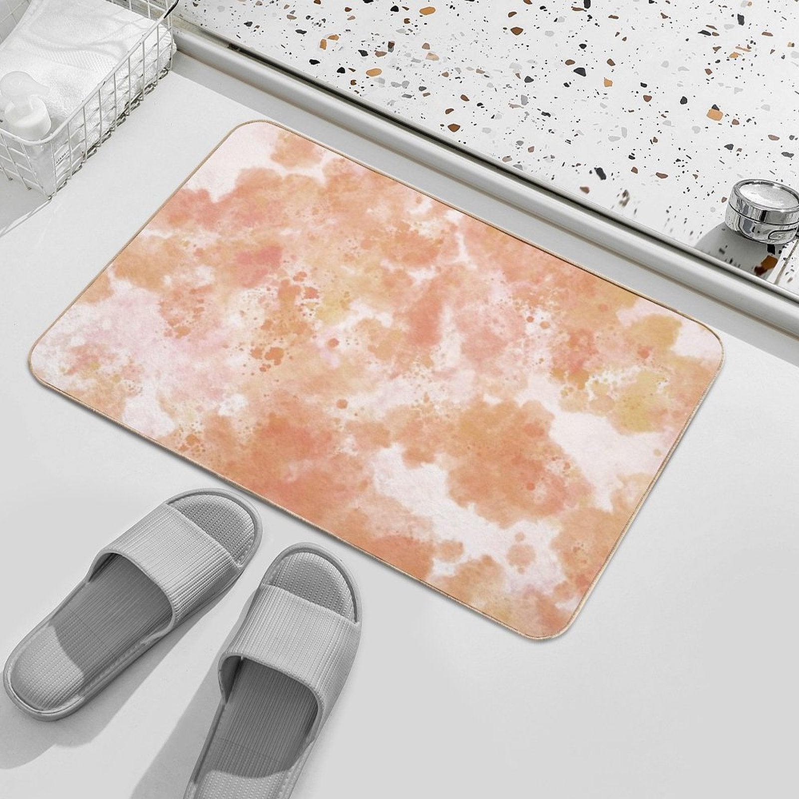 Boho Watercolor  Fade-Resistant Bath Mat